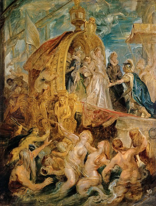 Прибытие Марии Медичи в Марсель, эскиз, Питер Пауль Рубенс