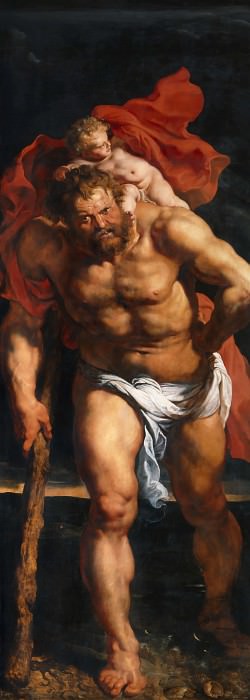Снятие с креста, обратная сторона левой створки – Святой Христофор, Питер Пауль Рубенс