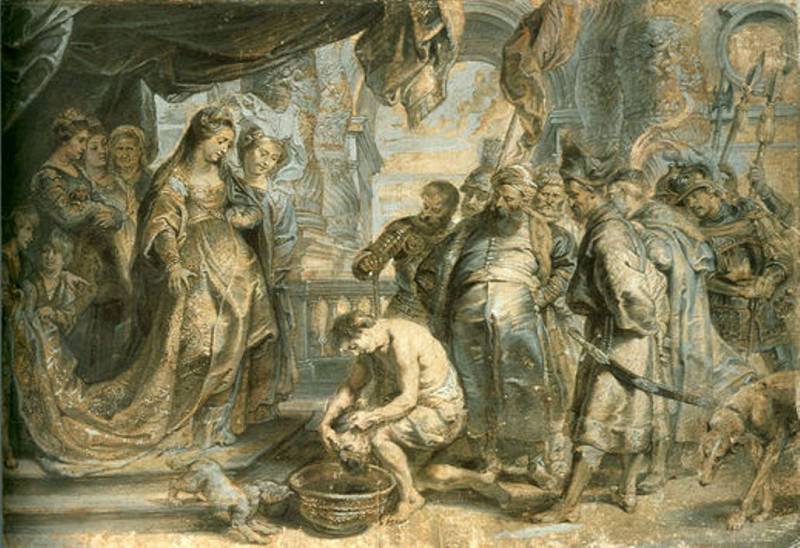 Царица Томирис приказывает опустить голову поверженого Кира в сосуд с кровью, Питер Пауль Рубенс