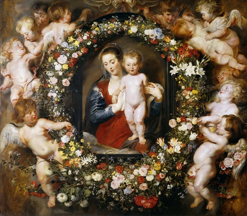 Мадонна с Младенцем в цветочной гирлянде, Питер Пауль Рубенс