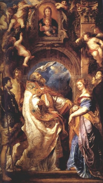 Saint Gregory With Saints Domitilla, Maurus, And Papianus, Peter Paul Rubens
