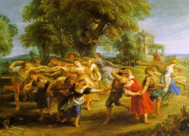 Danza de personajes mitológicos y aldeanos, Peter Paul Rubens