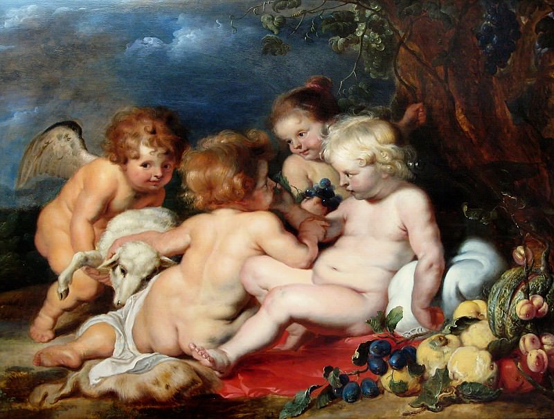 Little Jesus and John with angels, Peter Paul Rubens