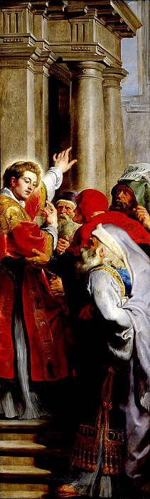 St. Stephen’s sermon, triptych panel, Peter Paul Rubens