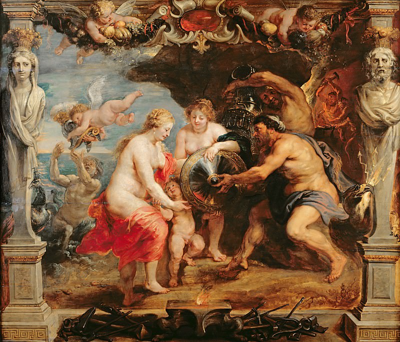 Vulkan gives Thetis weapons for Achilles, Peter Paul Rubens