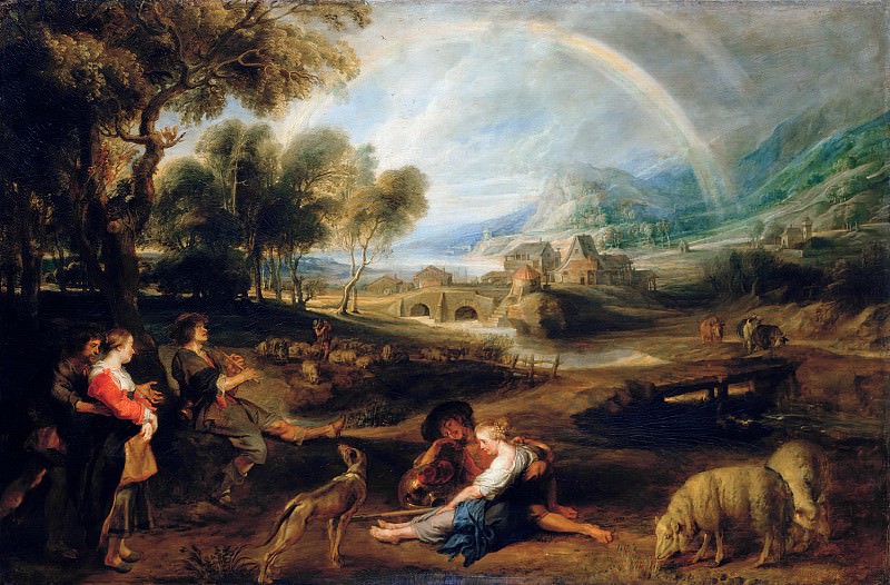 Landscape with rainbow, Peter Paul Rubens