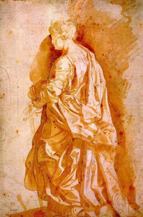 Эскиз стоящей святой, Питер Пауль Рубенс