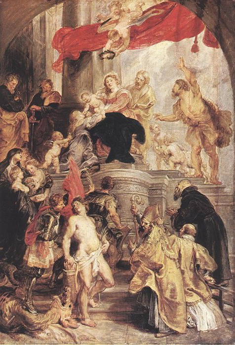 Мистическое обручение святой Екатерины , Питер Пауль Рубенс