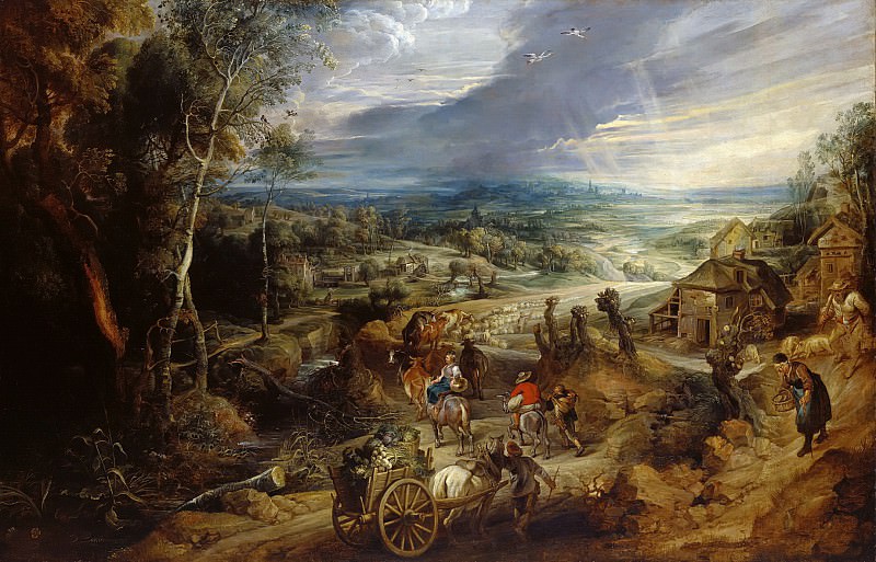Лето, крестьяне, едущие на рынок, Питер Пауль Рубенс
