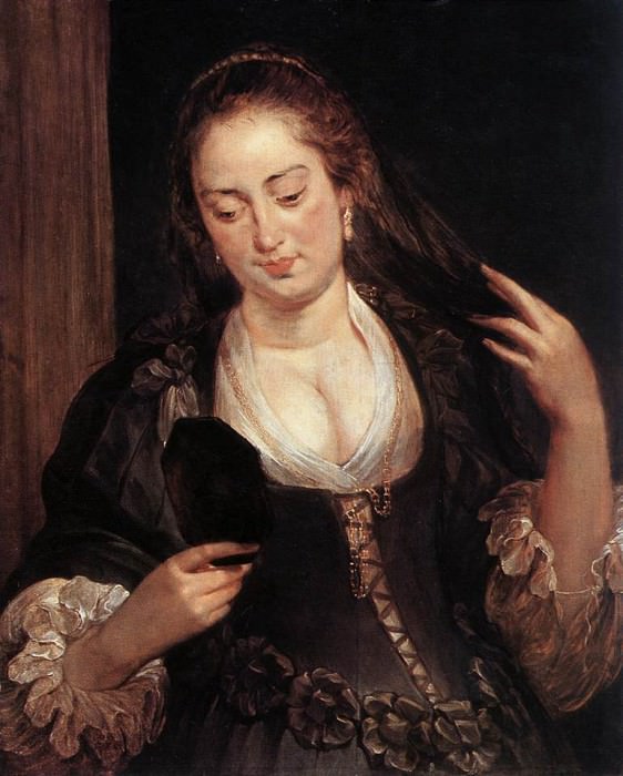 Woman with a Mirror [After], Peter Paul Rubens