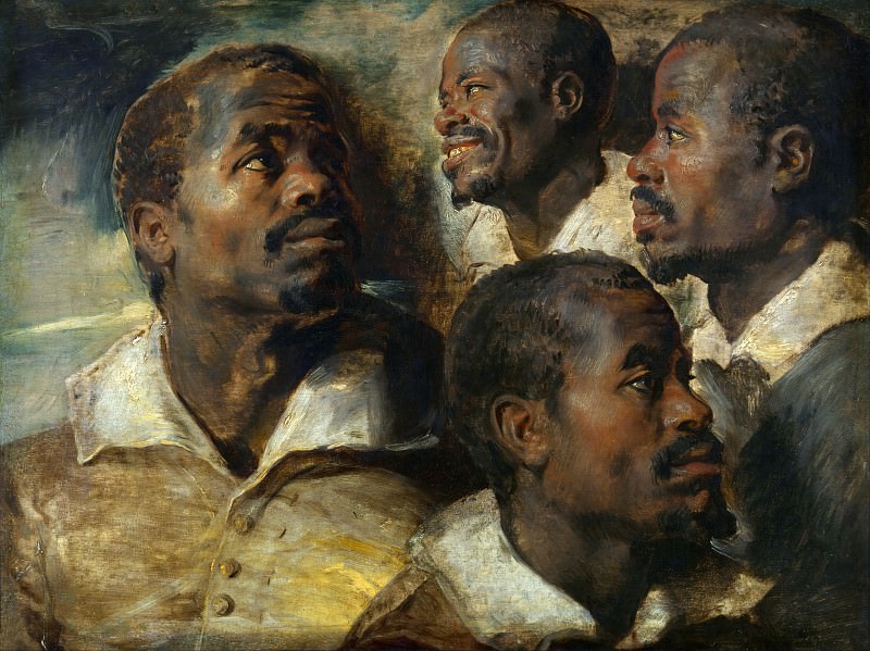 Four Studies of the Head of a Negro, Peter Paul Rubens