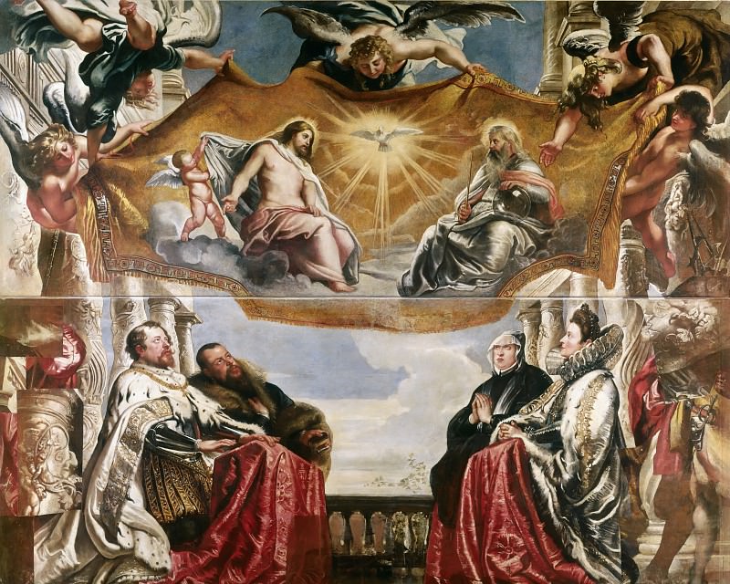 Семейство Гонзага поклоняется Святой Троице, Питер Пауль Рубенс
