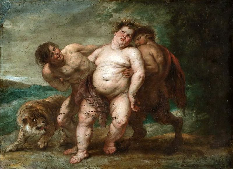 Drunken Bacchus with Faun and Satyr [After], Peter Paul Rubens
