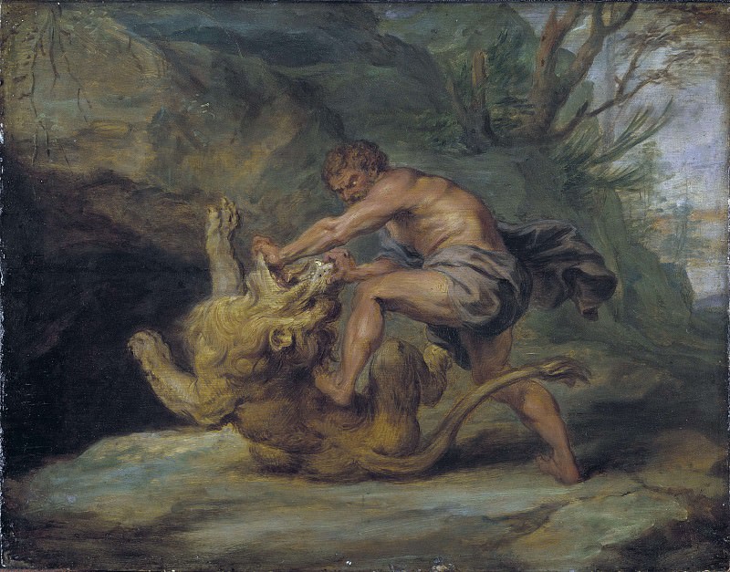 Samson and the Lion. Study, Peter Paul Rubens