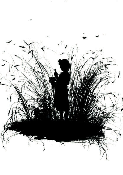 Silhouette. Girl with Flowers, Elizabeth Merkuryevna Boehm (Endaurova)