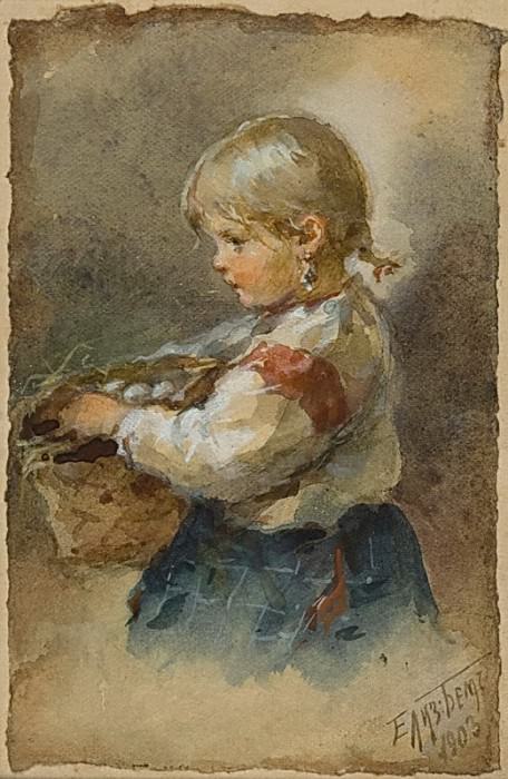 Girl with tueskom. 1903, Elizabeth Merkuryevna Boehm (Endaurova)