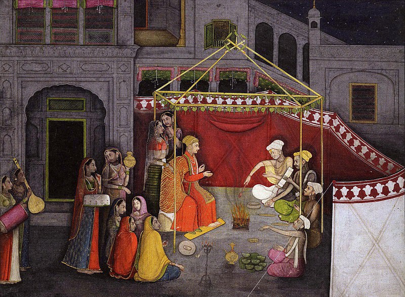 First generation after Manaku and Nainsukh – The Wedding of Krishna’s Parents: Folio from a Bhagavata Purana Series, Metropolitan Museum: part 2