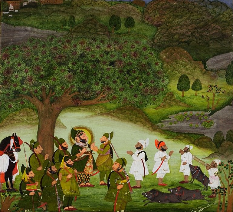 Chokha – Maharana Bhim Singh Reviewing the Kill after a Boar Hunt, Metropolitan Museum: part 2