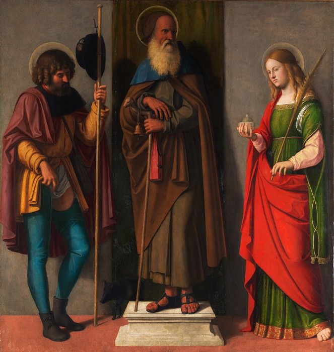 Cima da Conegliano – Three Saints: Roch, Anthony Abbot, and Lucy, Metropolitan Museum: part 2