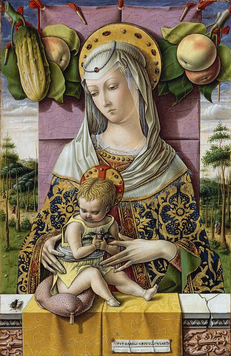 Карло Кривелли, известен с 1457 – умер 1493 Асколи-Пичено) – Мадонна с младенцем, Музей Метрополитен: часть 2