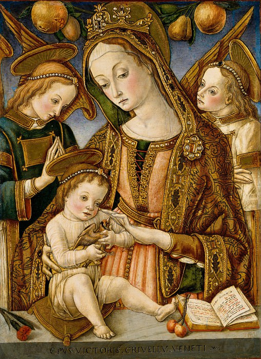 Vittore Crivelli – Madonna and Child with Two Angels, Metropolitan Museum: part 2