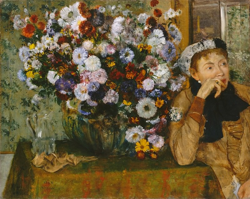 Эдгар Дега – Женщина, сидящая рядом с вазой с цветами, Музей Метрополитен: часть 2