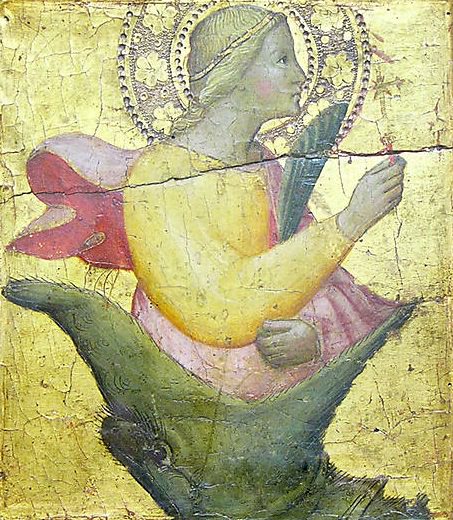 Workshop of Agnolo Gaddi – Saint Margaret and the Dragon, Metropolitan Museum: part 2