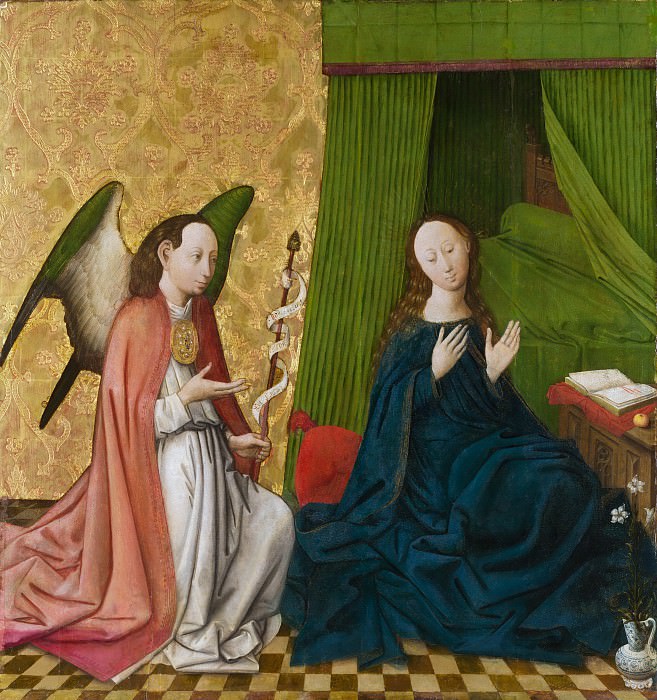 South German Painter, mid-15th century – The Annunciation, Metropolitan Museum: part 2