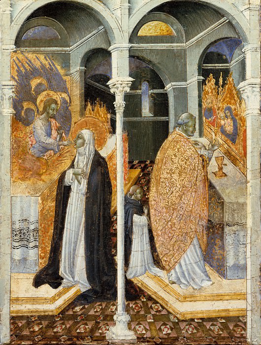 Giovanni di Paolo – The Miraculous Communion of Saint Catherine of Siena, Metropolitan Museum: part 2