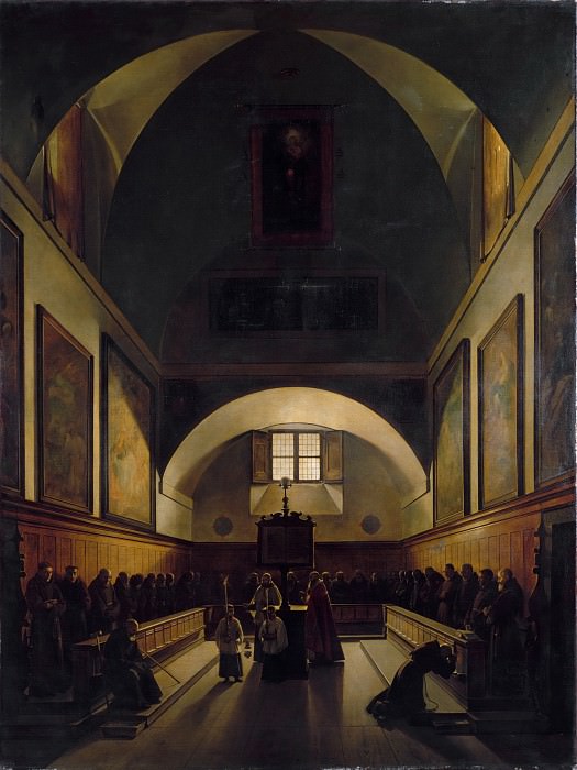 François-Marius Granet – The Choir of the Capuchin Church in Rome, Metropolitan Museum: part 2