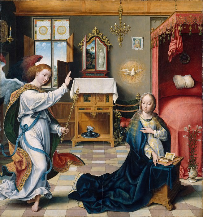 Joos van Cleve – The Annunciation, Metropolitan Museum: part 2