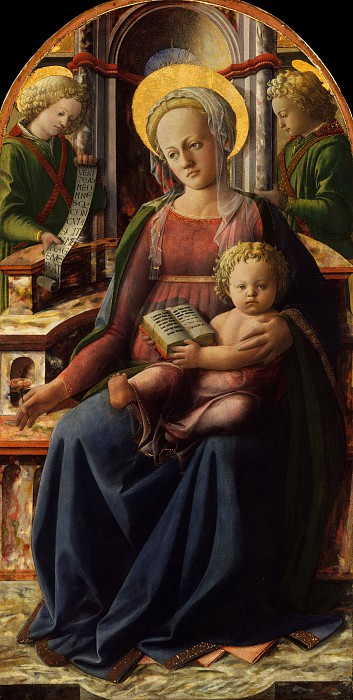 Fra Filippo Lippi – Madonna and Child Enthroned with Two Angels, Metropolitan Museum: part 2