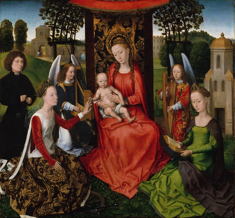 Hans Memling – Virgin and Child with Saints Catherine of Alexandria and Barbara, Metropolitan Museum: part 2