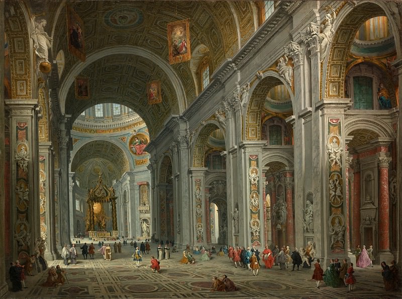 Giovanni Paolo Panini – Interior of Saint Peter’s, Rome, Metropolitan Museum: part 2
