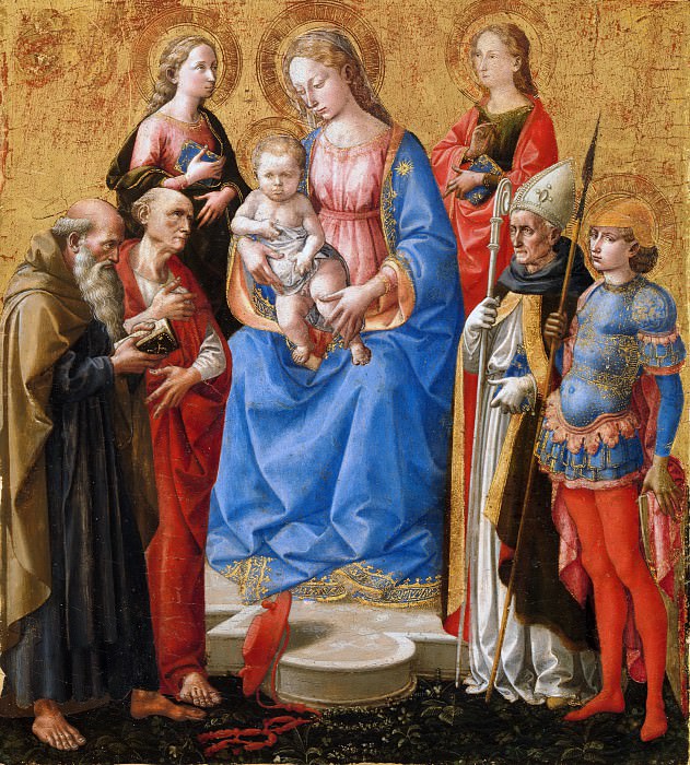 Pesellino – Madonna and Child with Six Saints, Metropolitan Museum: part 2