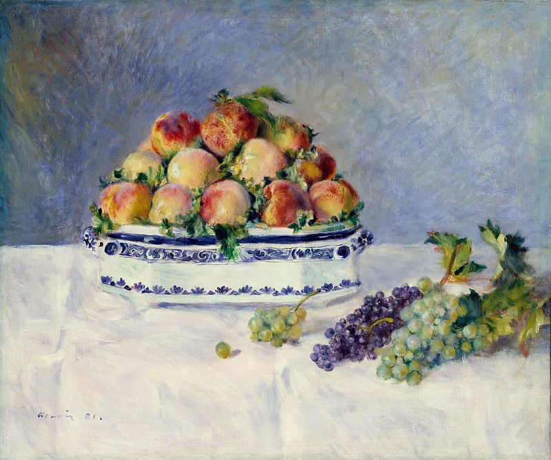 Auguste Renoir – Still Life with Peaches and Grapes, Metropolitan Museum: part 2