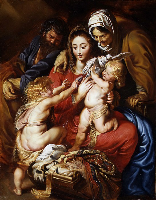 Peter Paul Rubens – The Holy Family with Saint Elizabeth, Saint John, and a Dove, Metropolitan Museum: part 2