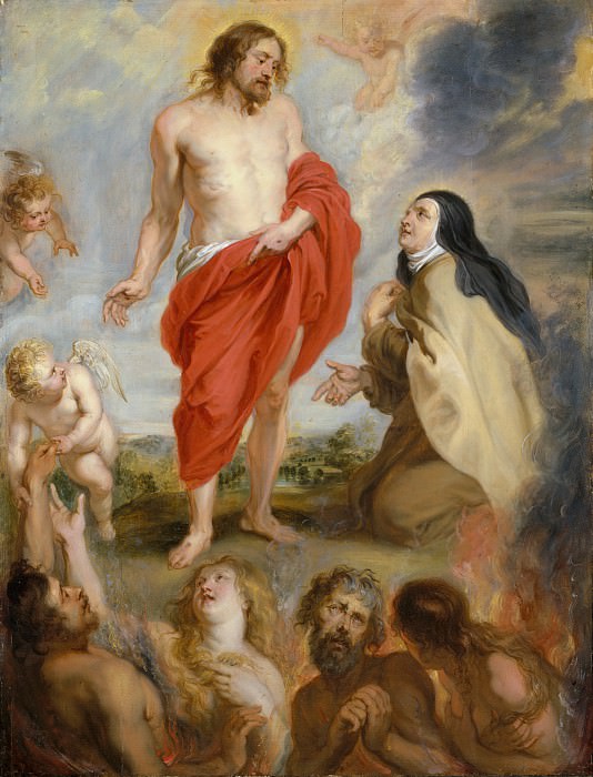Workshop of Peter Paul Rubens – Saint Teresa of Ávila Interceding for Souls in Purgatory, Metropolitan Museum: part 2
