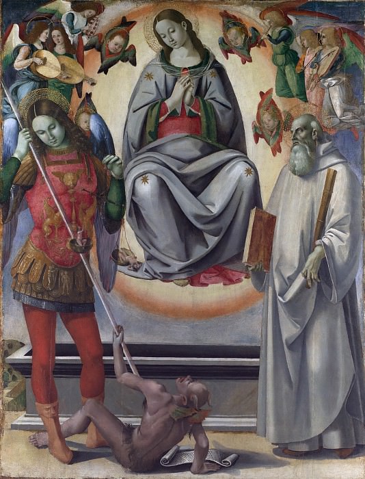 Luca Signorelli and Workshop – The Assumption of the Virgin with Saints Michael and Benedict, Metropolitan Museum: part 2