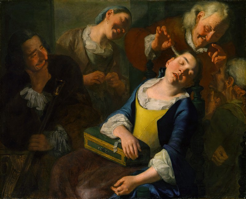 Gaspare Traversi – Teasing a Sleeping Girl, Metropolitan Museum: part 2