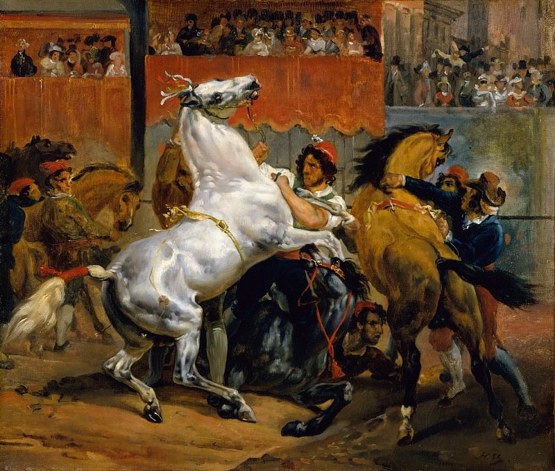 Horace Vernet – The Start of the Race of the Riderless Horses, Metropolitan Museum: part 2