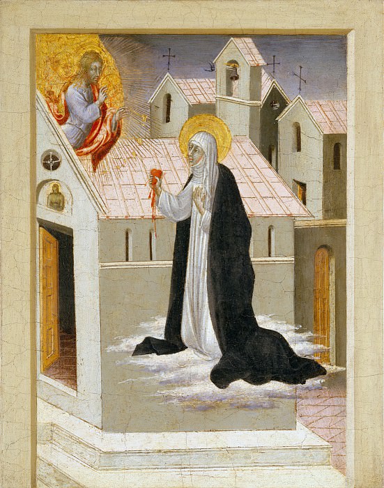 Giovanni di Paolo – Saint Catherine of Siena Exchanging Her Heart with Christ, Metropolitan Museum: part 2