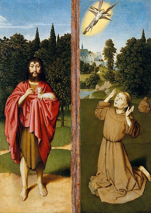 Gerard David – Saint John the Baptist; Saint Francis Receiving the Stigmata, Metropolitan Museum: part 2