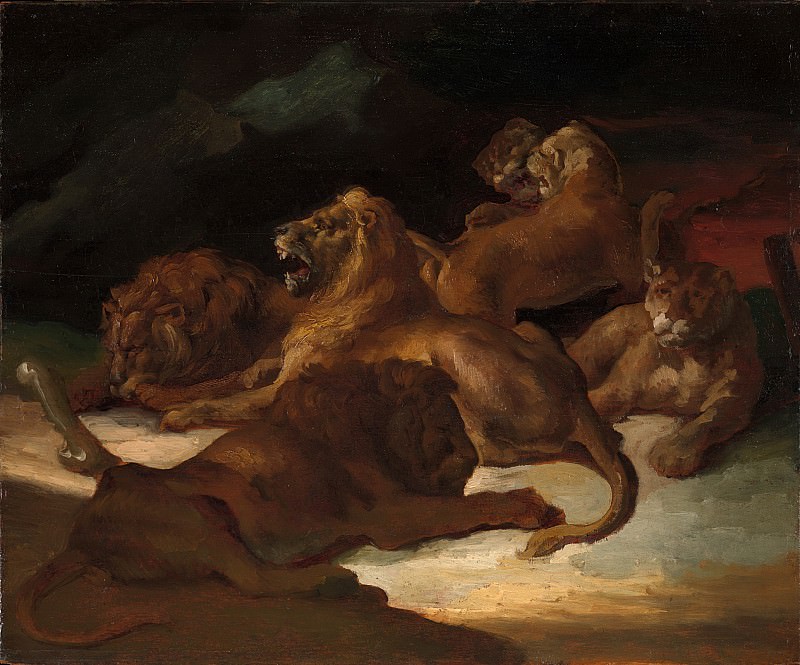 Théodore Gericault – Lions in a Mountainous Landscape, Metropolitan Museum: part 2