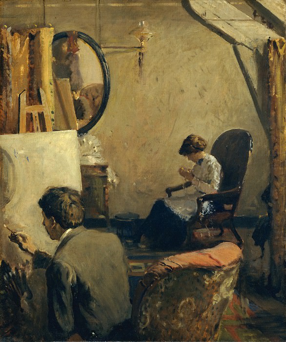 Arthur Clifton Goodwin – Louis Kronberg in His Studio in Copley Hall, Metropolitan Museum: part 2
