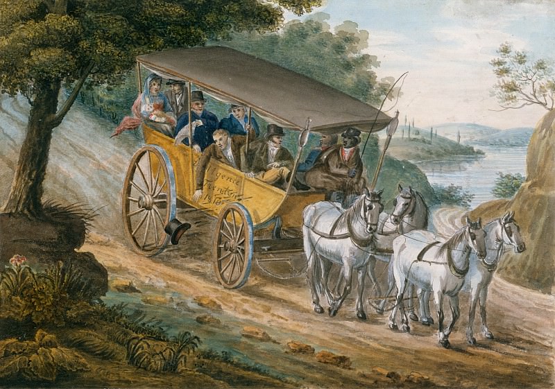 Pavel Petrovich Svinin – Travel by Stagecoach Near Trenton, New Jersey, Metropolitan Museum: part 2