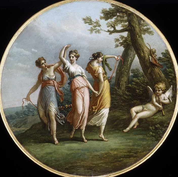 Приписывается Антонио Цукки – Три танцующие нимфы и лежащий Амур в пейзаже, Музей Метрополитен: часть 2
