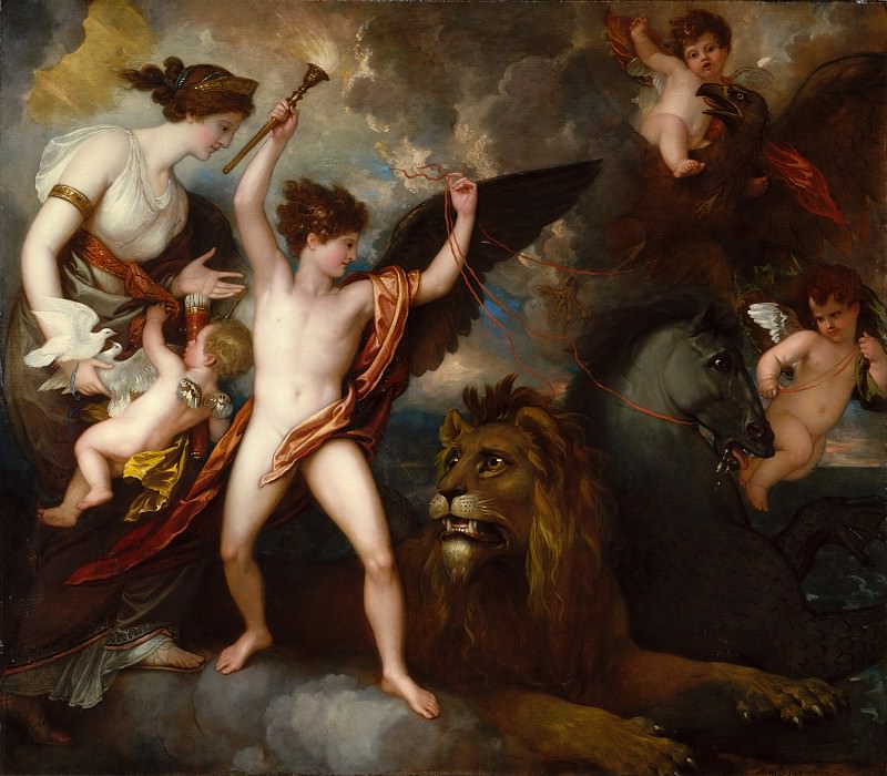 Benjamin West – Omnia Vincit Amor, or The Power of Love in the Three Elements, Metropolitan Museum: part 2