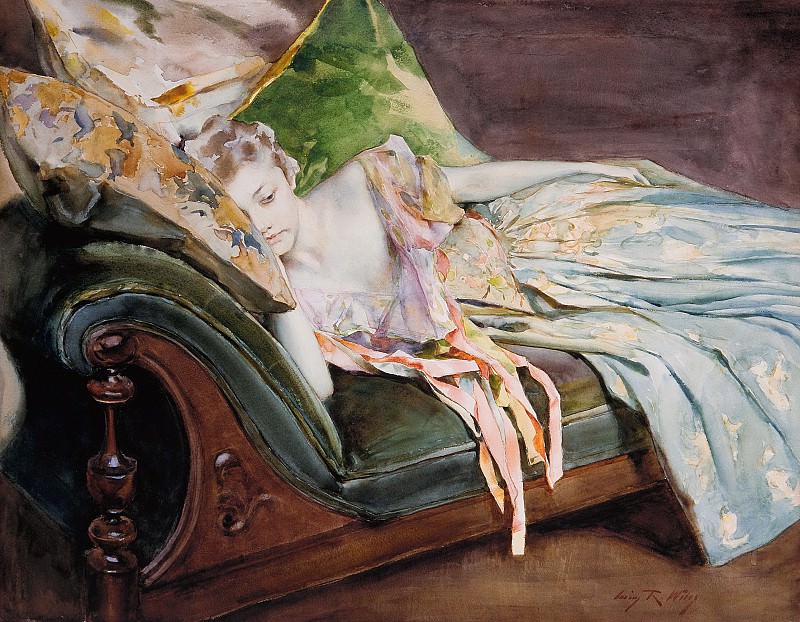 Irving Ramsey Wiles – The Green Cushion, Metropolitan Museum: part 2