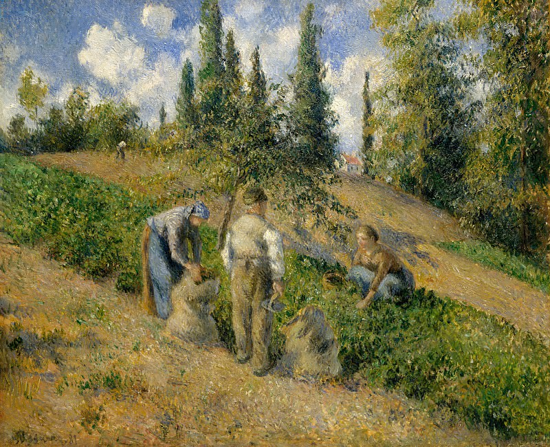 Camille Pissarro – The Harvest, Pontoise , Metropolitan Museum: part 2